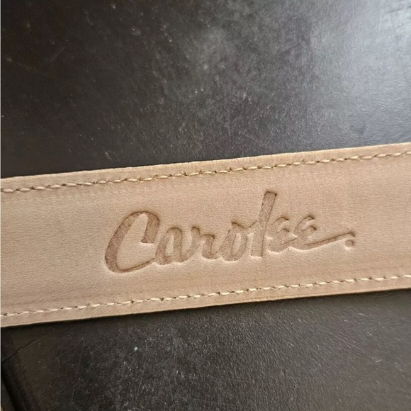 Carolee size small (28) tan belt. Vintage. Silver tone buckle. EUC. - Picture 3 of 6